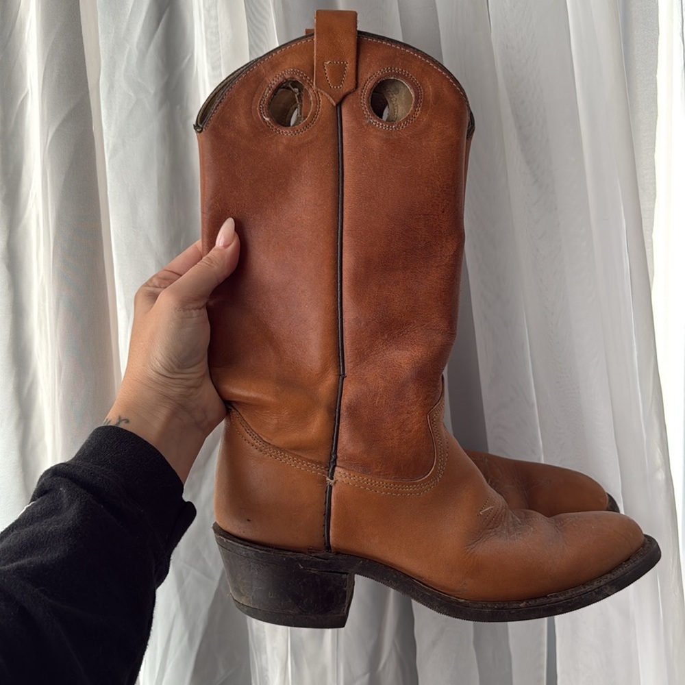 Vintage Western Leather Cowboy Cowgirl Boots
